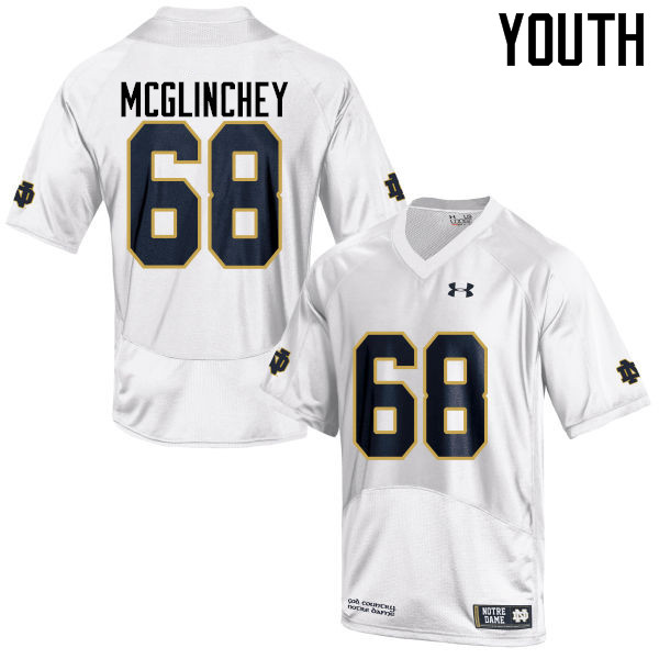 Youth #68 Mike McGlinchey Notre Dame Fighting Irish College Football Jerseys-White